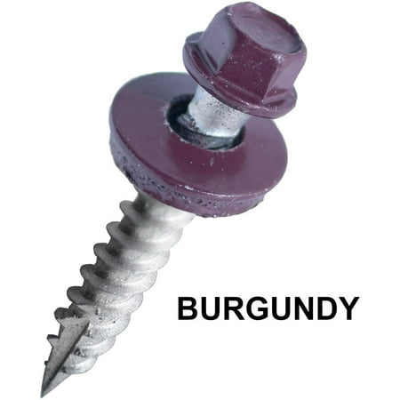 

EAGLE 1 (500 Count) Metal Roofing Screws Painted Hex Washer Head Sheet Metal Roof Screw. Self Starting/self Tapping Metal to Wood Sheet Metal Roofing siding Screws (1 Burgundy)