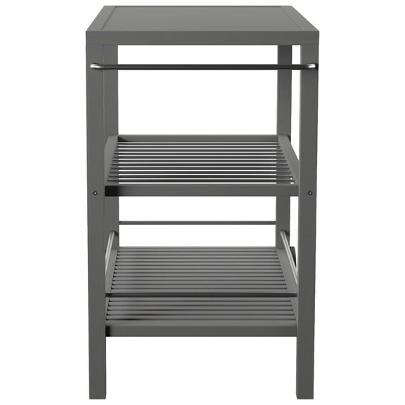 Southern Enterprises 38" Gray Contemporary Outdoor Bar Cart with Wheels