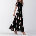 thumbnail image 4 of vigerkar Beach Dresses for Women,2025 Summer Trendy Elegant Wrap V Neck Floral Boho Dress,Flowy Ruched Hawaiian Maxi Dress Rose Gold, XXL, 4 of 7