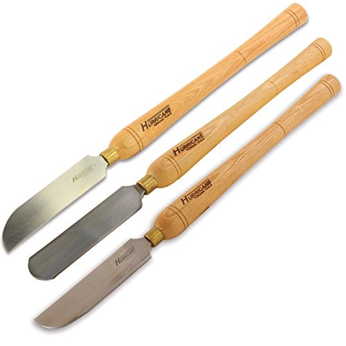 Hurricane Turning Tools, Woodturning Three Piece 1 1/2" Curved Scraper Set: 1 1/2" Right Side Scraper, 1 1/2" Left Side Scrape