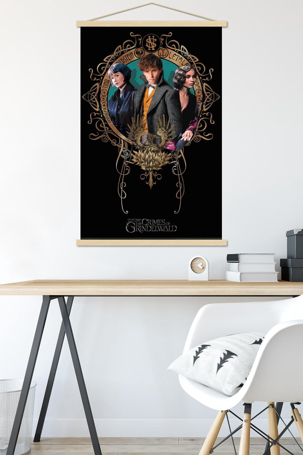 Fantastic Beasts: Crimes Of Grindelwald - Trio Wall Poster with Wooden Magnetic Frame, 22.375" x 34"