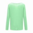 thumbnail image 4 of Women'S Long Sleeve Boat Neck Off Shoulder Blouse Tops Green S, 4 of 5