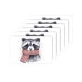 thumbnail image 4 of MKHERT Funny Watercolor Raccoon Animal with Scarf Placemats Table Mats for Dining Room Kitchen Table Decoration 12x18 inch,Set of 6, 4 of 4