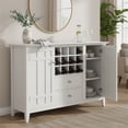 thumbnail image 4 of Simpli Home Bedford 54 inch Wide Solid Wood Transitional Sideboard Buffet and Wine Rack in White, 4 of 9