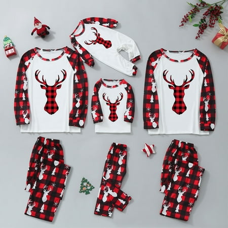 

Christmas Gifts Christmas Women Mommy Print Blouse Tops And Pants Xmas Family Clothes Pajamas Polyester Red L