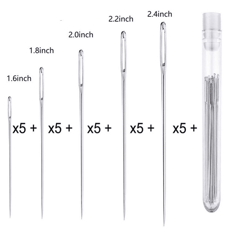 Large-Eye Blunt Needles,25Piece Pro Quality Stainless Steel Yarn Knitting  Needles, Sewing Needles 