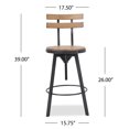 thumbnail image 3 of Tabouret de Bar Réglable en Bois de Sapin et en Fer Reggie, 3 of 6