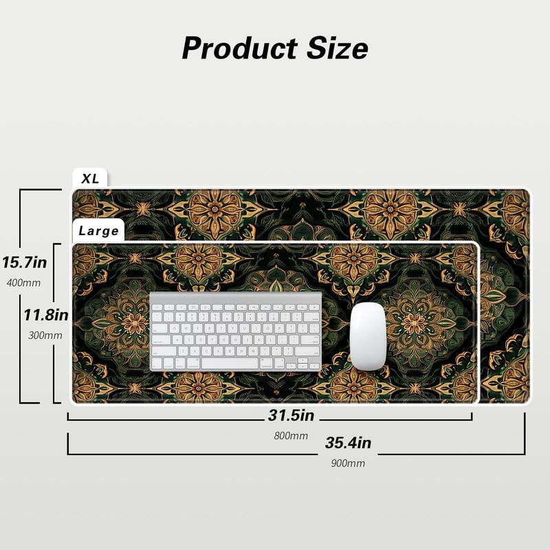 HELLOYOUNG Floral Mouse Pad, Large Gaming Mouse Mat with Non-Slip Rubber Base, Waterproof Rectangular Desk Pad for Keyboard & Mouse, Home Office Desk Accessoriess Gift for Women