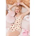 thumbnail image 3 of Ekouaer Womens Pajama Sets Soft Lingerie Sleepwear 2 Piece Cami Shorts Set V Neck Pj Lace Nightwear, 3 of 6