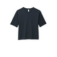 thumbnail image 4 of District Adult Female Women Plain Elbow Sleeves T-Shirt New Navy X-Large, 4 of 4