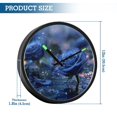 thumbnail image 3 of Indoor 12' Voice-Activated Luminous Decoration Wall Clock With LED Night Light Blue Roses, 3 of 8