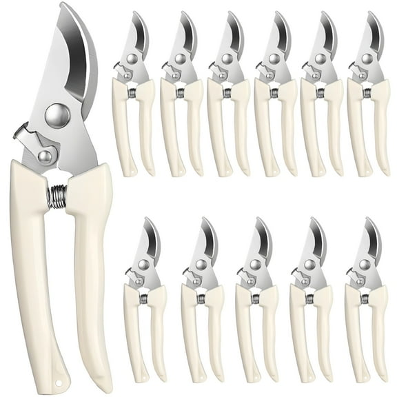 Stainless Steel Garden Shears 12 Pcs, Pruning Shears Plants Cutting with Safety Lock, Heavy Duty Pruning Scissors