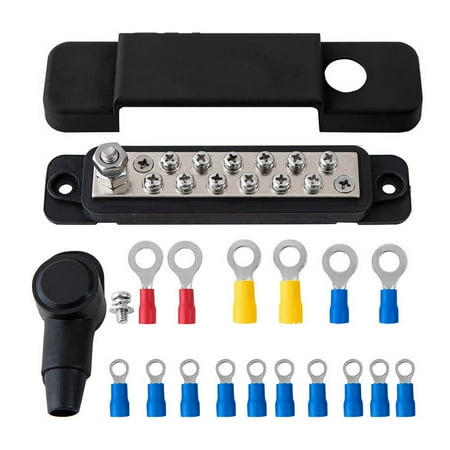 

Kmxyo 1 Set Terminal Junction Block Detachable Smooth Edge Reusable Rust-proof Easy to Connect Machine Repair Zinc Alloy Car Terminal Studs Battery Power Distribution Block Car Supplies