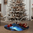 thumbnail image 4 of Sikiie Blue Viper Snake Nativity Christmas Tree Skirt, Jesus Christian Winter Holiday Tree Mat Decoration(30-48IN)48", 4 of 6