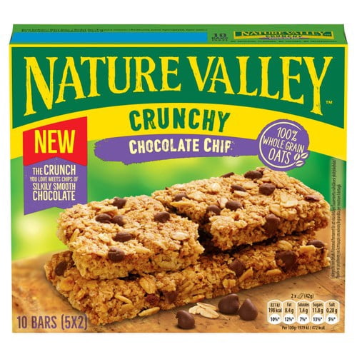 Nature Valley Crunchy Chocolate Chip Cereal Bars 5 x 42g, British Import (Pack of 3)