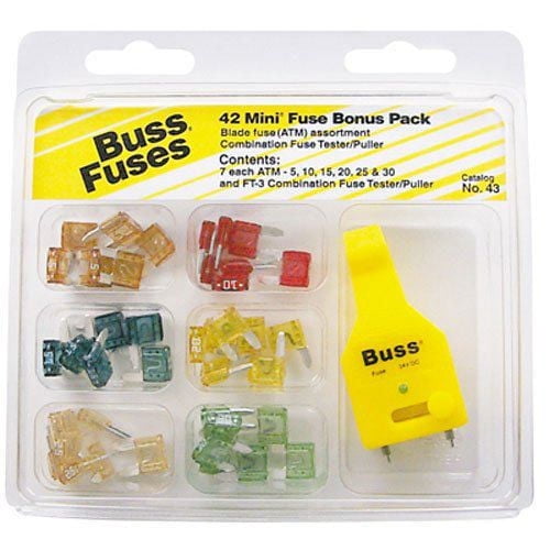 Ensemble de testeur/extracteur de mini fusibles à lame ATM n° 43 Cooper Bussmann 43 morceaux