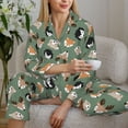 thumbnail image 4 of Goofa Animal Heads Printed Women’s 2 Piece Pajama Set Super,Pajamas Women's Long Sleeve Sleepwear Soft Button Down Loungewear Pjs Lounge Set Nightwear-Small, 4 of 9