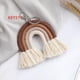 thumbnail image 4 of KEY36 Llavero tejido hecho a mano con forma de arcoíris, borla, llaveros de macramé, llavero, joyería, 4 of 4