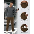 thumbnail image 5 of NEIKU Men's Winter Warm Fleece Jogging Pants Water Resistant With 3 Zipper Pockets Athletic Gym Workout Sweatpants Brown 2XL, 5 of 7
