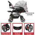 thumbnail image 3 of Carriola para Bebé Manubrio Reversible Asiento Reclinable Frenos y Cinturón de Seguridad Soporta hasta 15 kg - Gris, 3 of 6