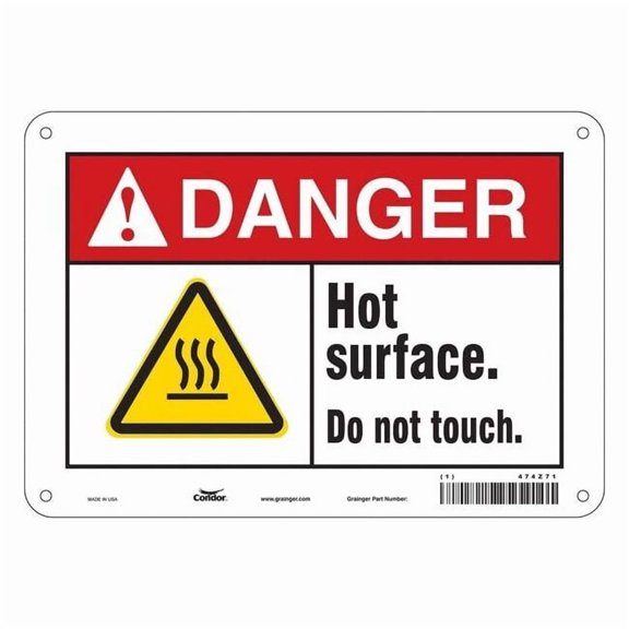 Condor Danger Sign,10" W x 7" H,0.032" Thick, 474Z71 474Z71
