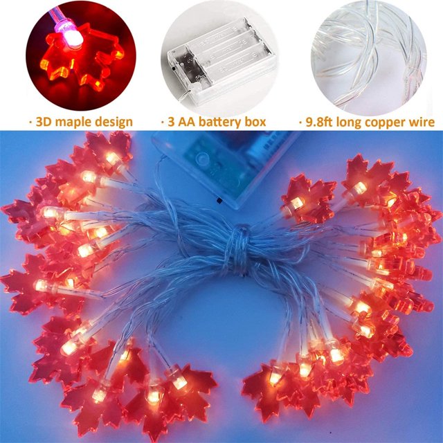 D Luces de Arce, Decoraciones de Acción de Gracias 3D Decoraciones de Acción de Gracias de Arce Luces de Cadena LED Durabilidad extendida