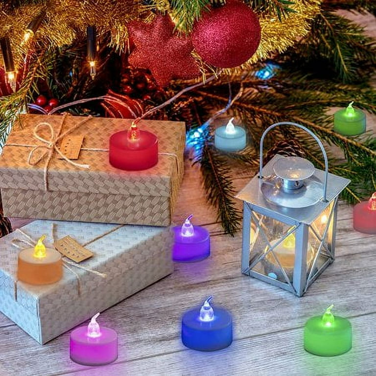 CVHOMEDECO Battery Operated Taper Candles (2 Pack) - Flickering Flameless LED With Holders