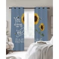 thumbnail image 2 of Sunflowers Blackout Curtains 96 Inch Length 2 Panels Set, Modern Bee You Are My Sunshine Blue Full Shading Curtains for Windows, Blackout Curtains for Bedroom Living Room 52"x96", 2 of 8