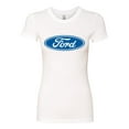 thumbnail image 2 of Wild Bobby, Ford Motors Blue Logo, Cars and Trucks, Women Slim Fit Junior Tee, White, X-Large, 2 of 4