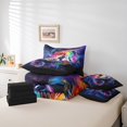 thumbnail image 5 of Panda Print Bed in a Bag 7pcs Woodland Wildlife Bedding Set, Cartoon Animal Queen Comforter Set Mystic Galaxy Nebula Bedding Comforter Sets, Rainbow Butterfly Bear Bed Set, 5 of 6