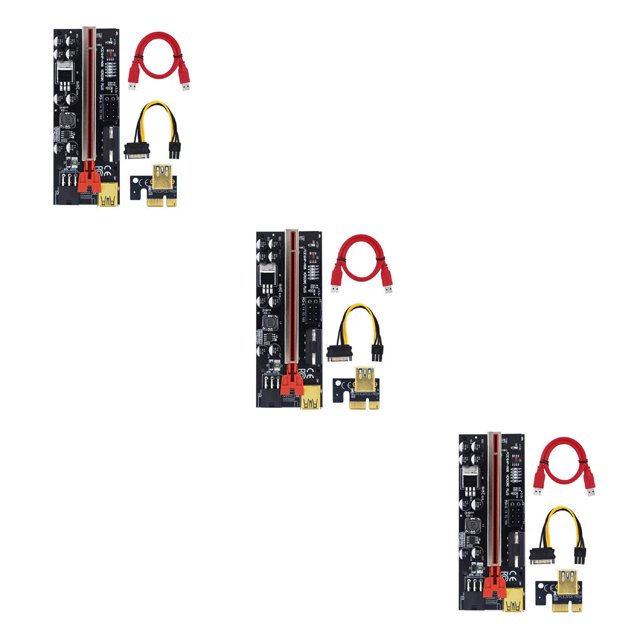 Tholdsy PCI-E 1x a 6x Exender Board Tarjeta USB de 6 pines Adaptador de placa base portátil con indicador LED Suministros electrónicos Type1 NO1