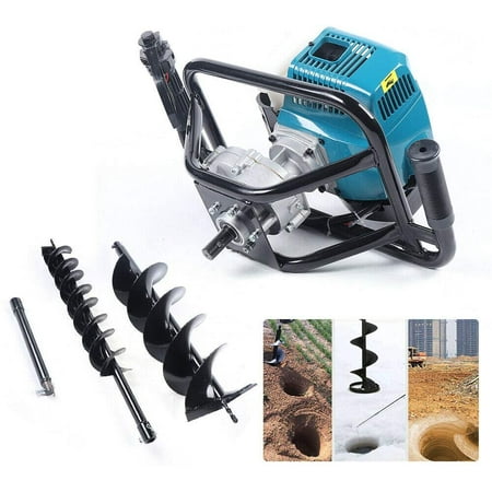 

Miumaeov Post Hole Digger 52CC 2 Stroke Gas Powered Earth Auger Post Hole Digger Heavy Duty Fence Post Soil Dig Powerhead with 12 Extension Bar and 4 8 Drill Bits