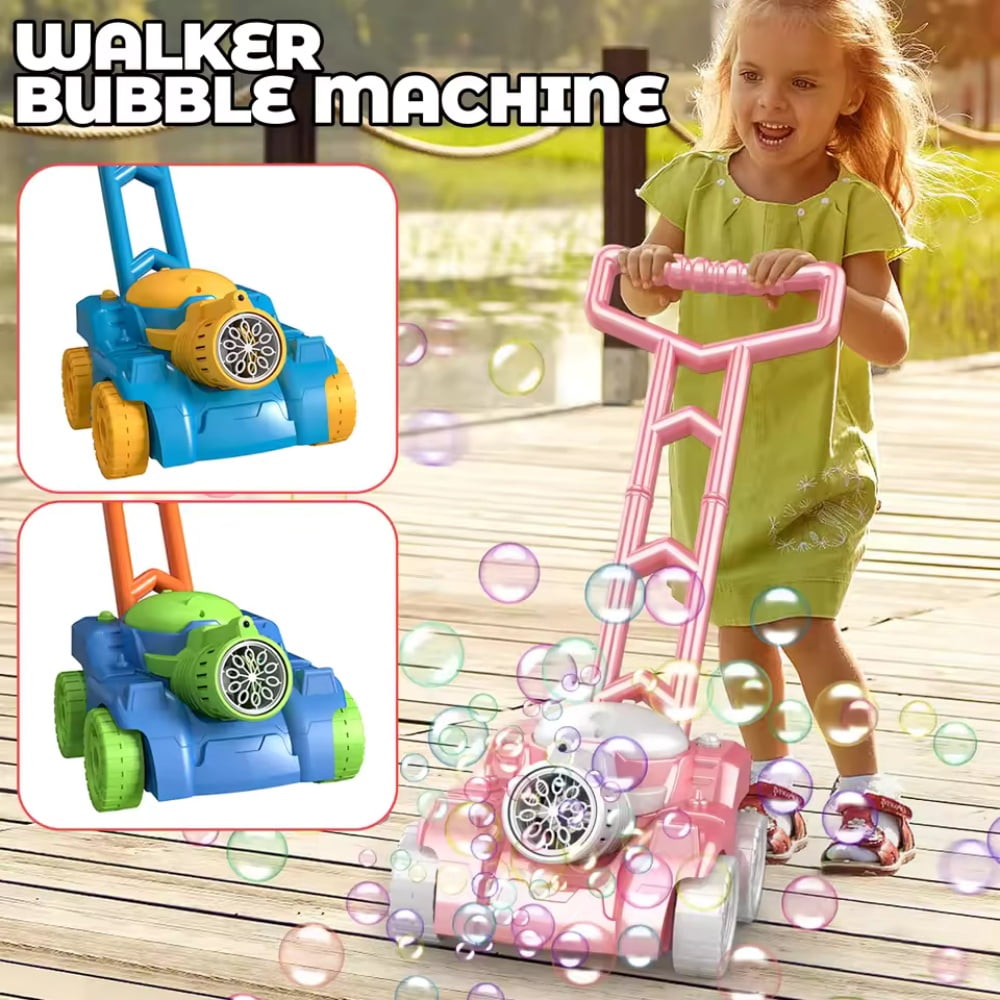 Bubble Lawn Mower Toddler Toys,Bubble Machine Outdoor Games,Bubble Blowing Push Toy for Age 3+ Birthday-Green
