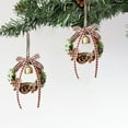 thumbnail image 5 of chaungfeng 4 Inch Mini Christmas Wreath Bell Bow Decorations, Christmas Tree Hanging Pendants, Window Porch Home Decor, for Car Decor, Christmas Decorations, Gifts, 5 of 6