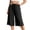 j8-Black, variant on Womens Pants Casual Solid Color Cropped Wide-Leg Elastic Band Culottes Ladies Mid Waist Loose Soft Daily Breathable Comfortable Beach Pants,L