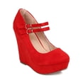 thumbnail image 1 of New Women DbDk Lolaa-6 Faux Suede Mary Jane Platform Wedge Heel, 1 of 5