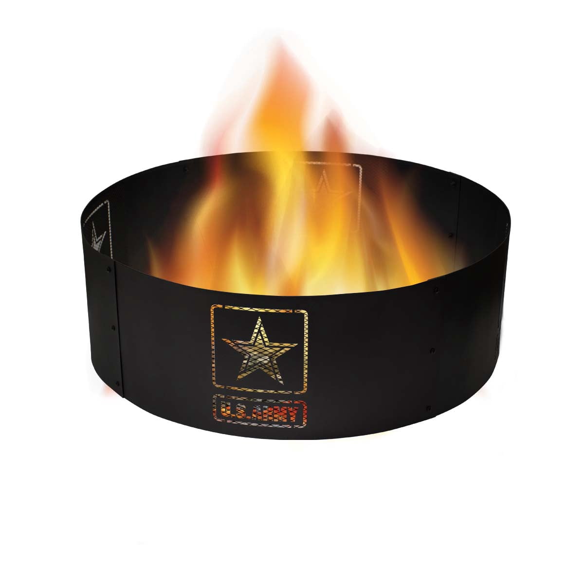 Blue Sky Outdoor Steel Decorative Fire Pit Ring, Army, 36" x 12"