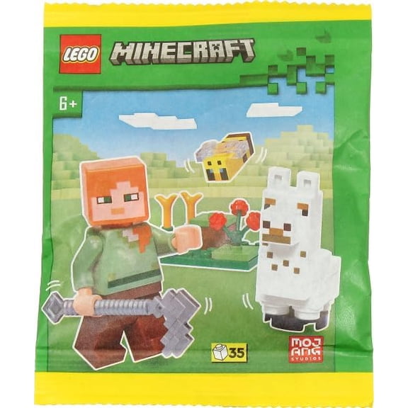 LEGO Minecraft: Alex Minifigure with Baby Llama and Bee