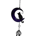 thumbnail image 6 of Witchcraft Black Cat On Purple Crescent Moon Stained Glass Wind Chime Suncatcher, 6 of 8