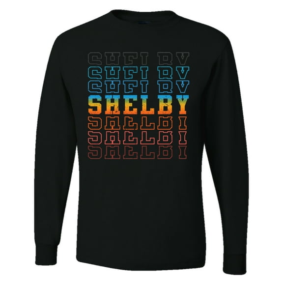 Wild Bobby Ford Shelby Vintage Retro All-Over Color Shift Logo Men Long Sleeve Shirt