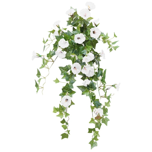 24 Bunches of Artificial Snowdrops, UV Resistant Artificial Flowers for Indoor/Outdoor Hanging Planters and Window Decorations