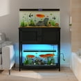 thumbnail image 5 of Aquarium Stand with Power Outlets & LED Light, 330LBS Capacity, Metal Frame Fish Tank Stand , Black, 5 of 13
