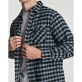 thumbnail image 4 of Real Essentials 3 Pack: Men's Long-Sleeve Flannel Button Down Plaid Casual Shirt (Available in Big & Tall), 4 of 6