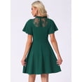 thumbnail image 3 of DARING DIVA Women's Lace Mesh Halter Neck Gothic Midi Dresses L Dark Green, 3 of 6