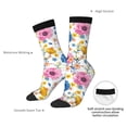 thumbnail image 4 of Daiia Rose Flowers Print Crew Socks – Soft Breathable Long Socks for Men & Women, Moisture-Wicking & Comfortable Daily Wear Socks, One-Size Fits Most (US 5-11), 4 of 6