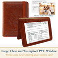 thumbnail image 6 of ComfiTime Passport Holder, RFID Blocking PU Leather Passport Cover and Vaccine Card Holder for Women & Men, Waterproof Passport Case Travel Wallet, Travel Credit Card Holder Protector, Brown, 6 of 11