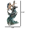 thumbnail image 2 of Siren Mermaid Holding Ship Anchor with Skulls On Ocean Waves Home Decor Figurine, 2 of 9