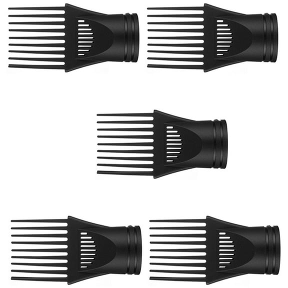 UPOUART 5-Pack Universal Hair Dryer Comb Attachments Nozzles for Smooth Hair Styling Black