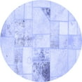 thumbnail image 1 of Ahgly Company Indoor Round Patchwork Blue Transitional Area Rugs, 4' Round, 1 of 4