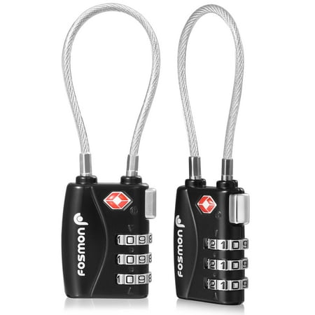 Fosmon [2 Pack] Luggage Locks, TSA Approved 3 Digit Combination Resettable Padlocks for Travel Suitcase - (Best Travel Luggage Locks)